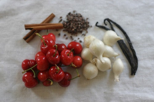 Cherries with Vanilla & Cocoa Nibs
