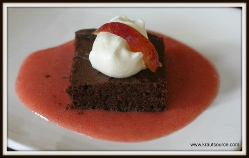 Gluten-Free Black Bean Brownie with Fermented Plum Sauce